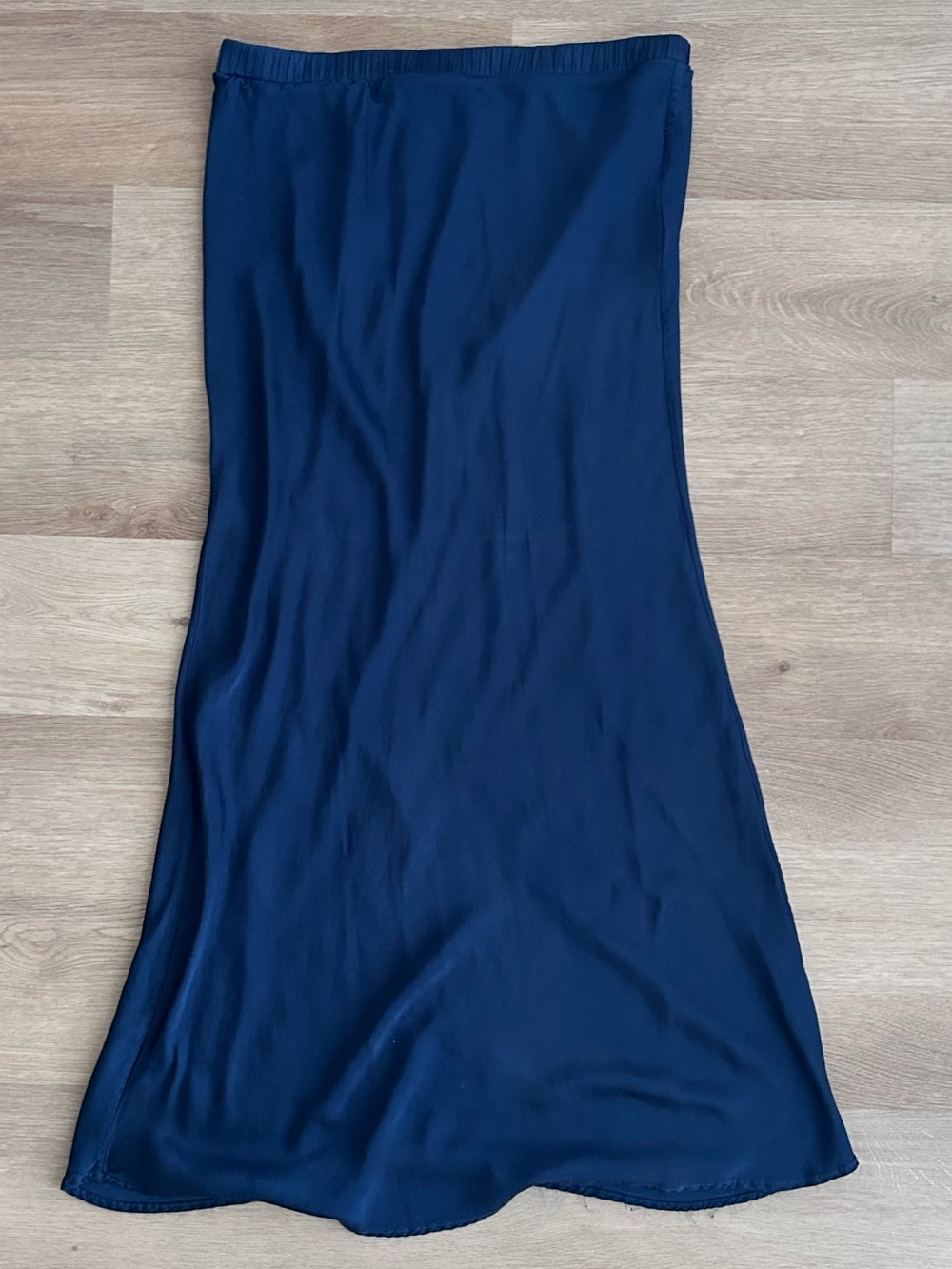 Nation LTD Mabel Navy Satin Bias Midi Skirt L
